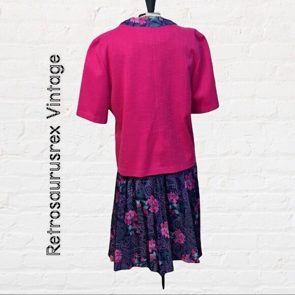 Vintage 1980's Hipster Accordion Skirt and Blouse Set by Pablo Collections,Large - Picture 4 of 6